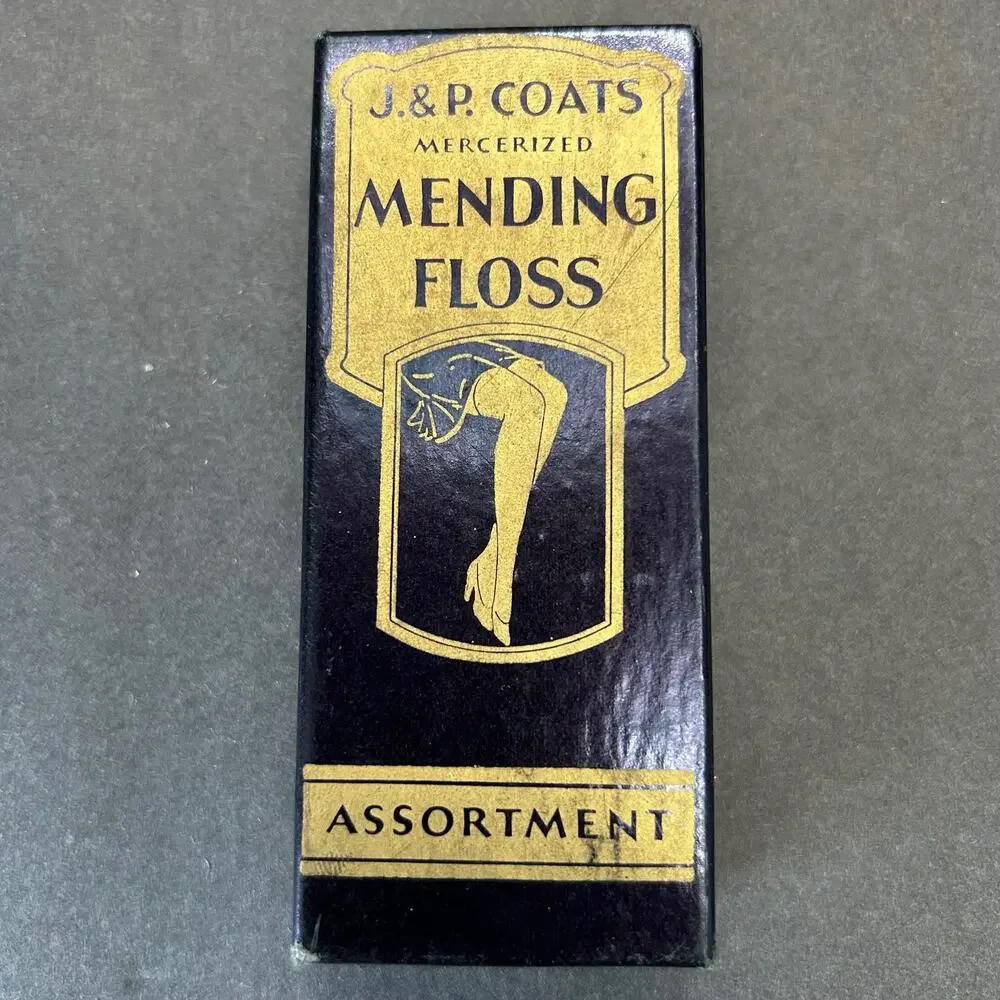 J & P Antique 1940's Mending Floss Assortment A-47 in Original Box‎